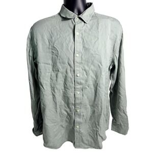Goodfellow & Co Shirt Mens Medium Green Vintage Twill Long Sleeve Button Front